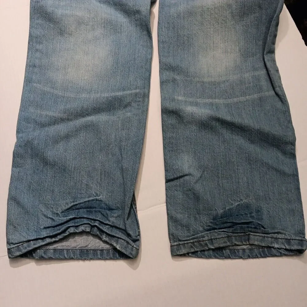 Rocawear Jeans Mens 38x36 Tall Light Wash Classic Fit HipHop Y2K Distressed VTG